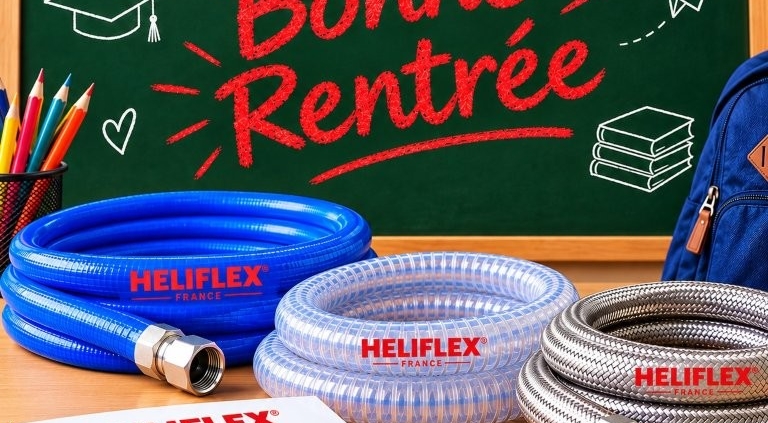 Bonne rentrée Heliflex France : tuyaux PVC tressé, spiralé et flexible inox avec le catalogue saison 2027